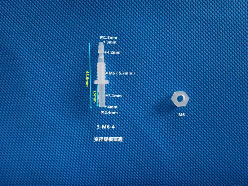 3 Pcs plastic Trough-wall Reducing barb Fitting 4/6/8/10/12/mm Bulkhead Hosetail Hose pannel mount Barb Pipe Fitting Connector