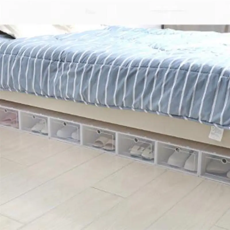 6PCS Thicken Shoes Box Transparent Stackable Storage Shoe Container Holder Rack Duct Cover | Дом и сад
