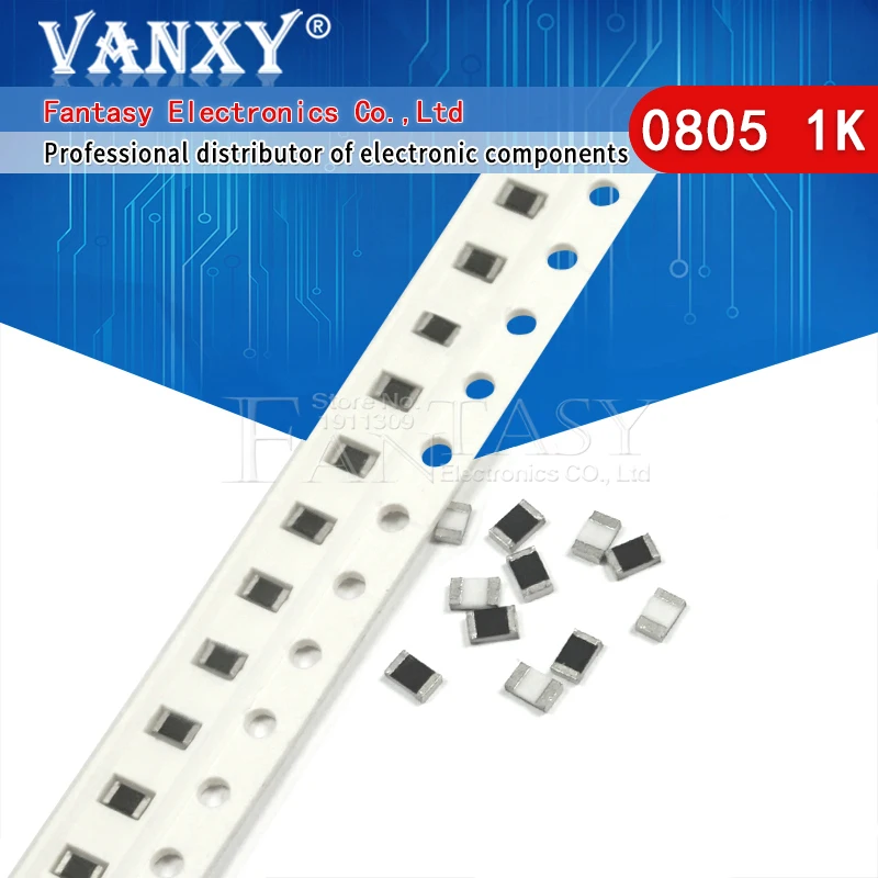 300 шт. 0805 SMD резистор 1% 1K Ом 1/8 Вт 102|1k ohm|smd resistor0805 smd resistor |