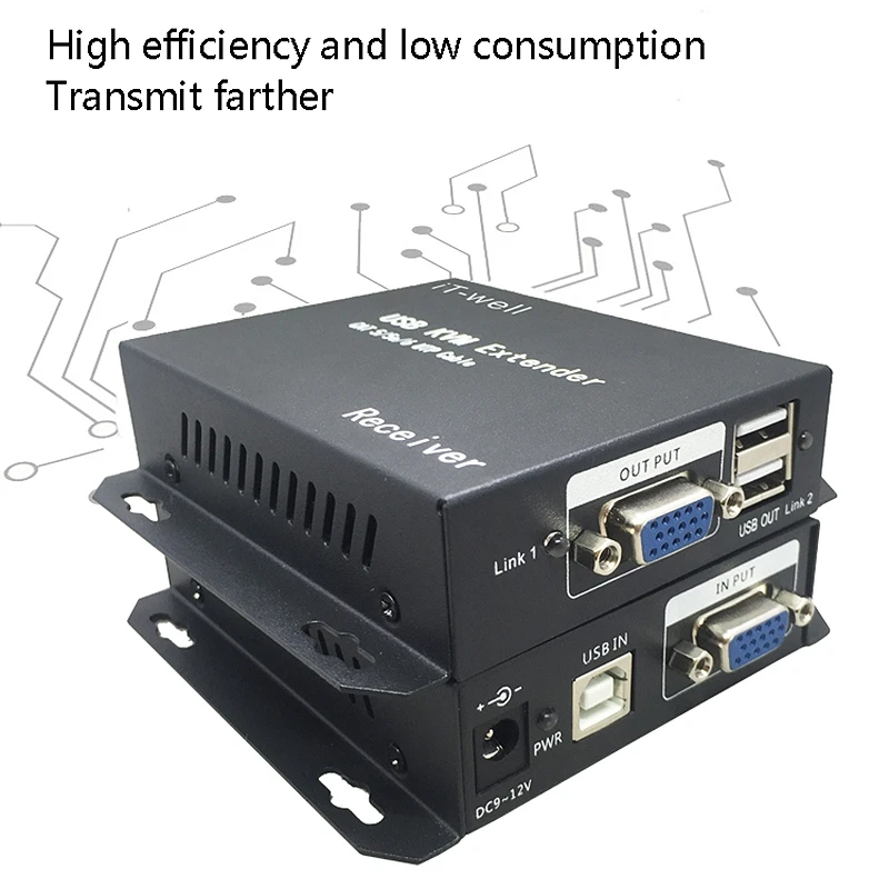 

IT-Well USB VGA Network Cable Extender, KVM100M Signal Amplifier Keyboard Mouse Video Transmission Extender