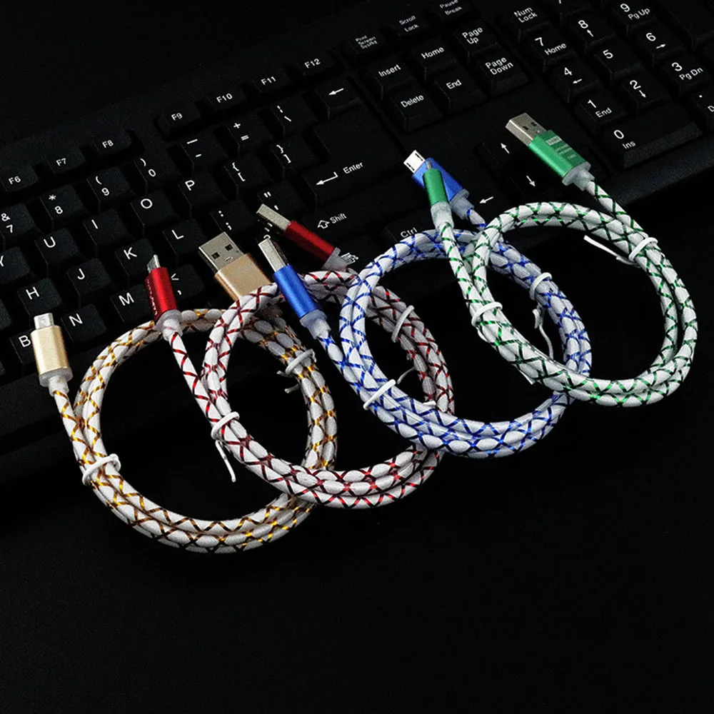 USB-кабель с подсветкой для синхронизации данных шнур зарядного устройства