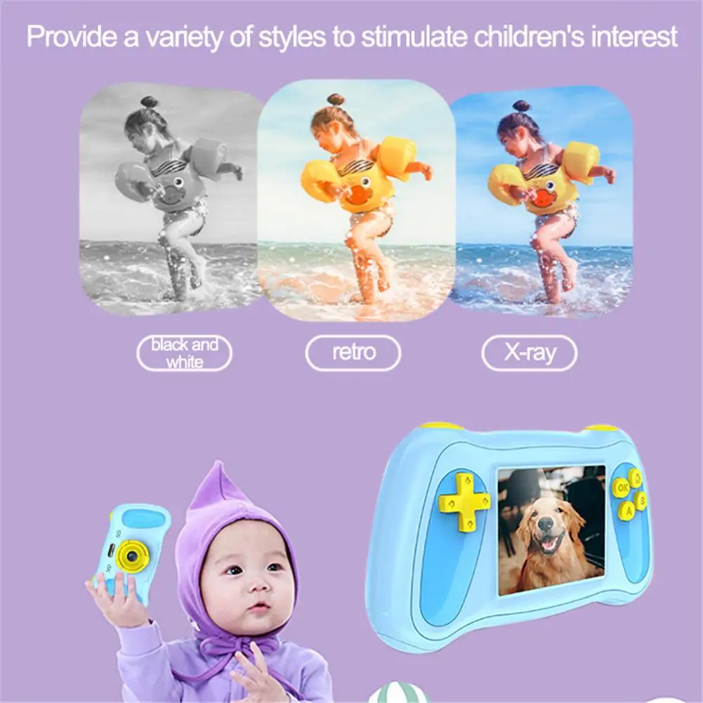 Мини Детская цифровая камера портативная силиконовая нетоксичный экран 2 4 дюйма