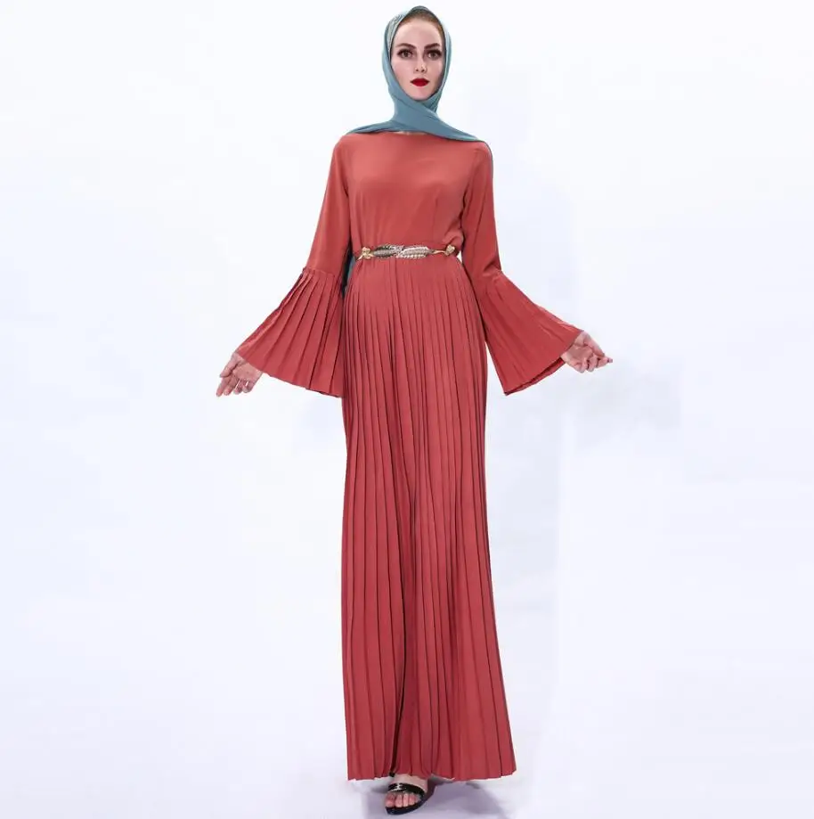 Женское длинное платье с рукавом-фонариком, плиссированное платье в мусульманском стиле Рамадан, модель a1391, 2020