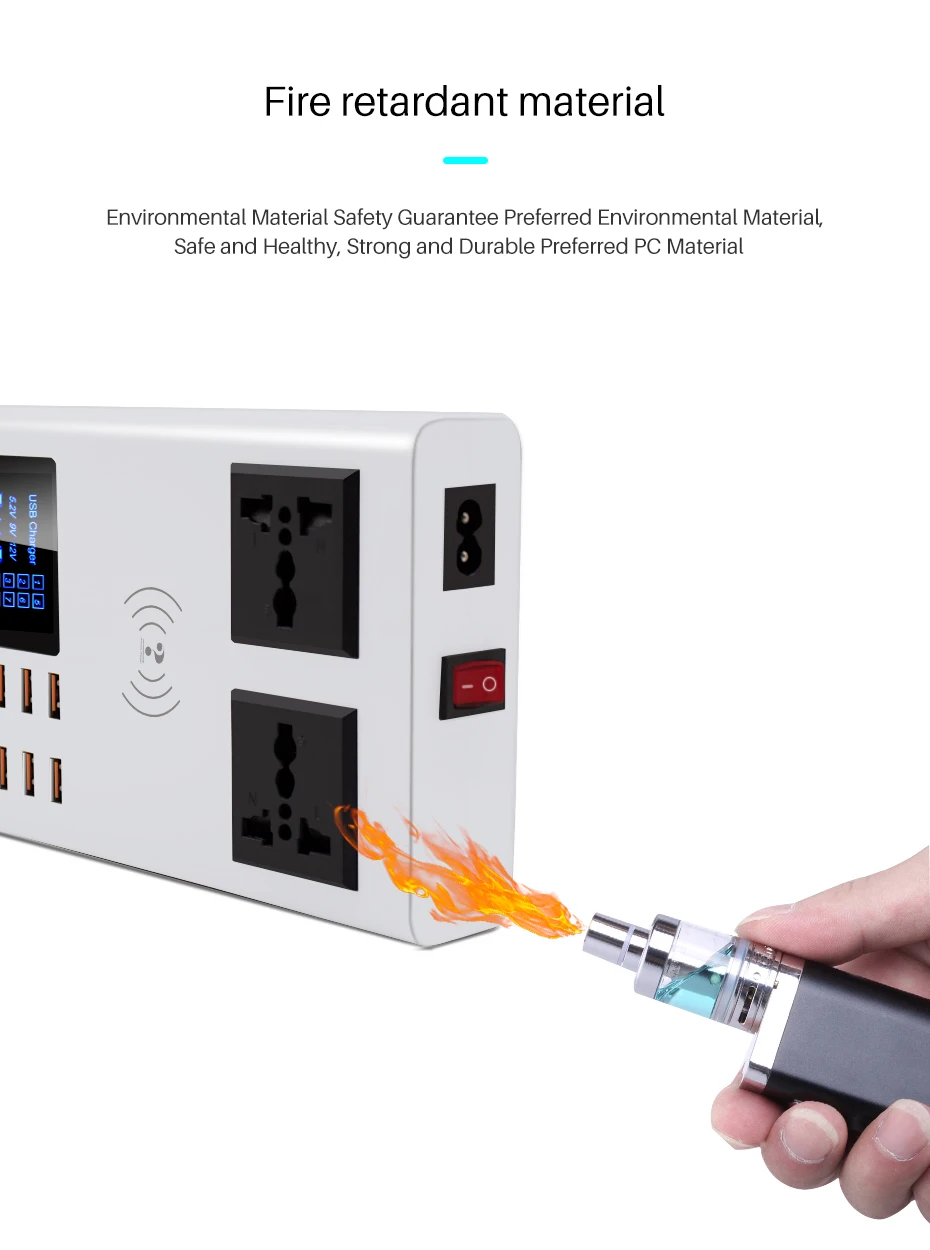 QC3.0 быстрое зарядное устройство беспроводное 8 портов USB зарядное устройство смарт универсальное для iphone X 7 samsung S10 Xiaomi настольная розетка адаптер концентратор