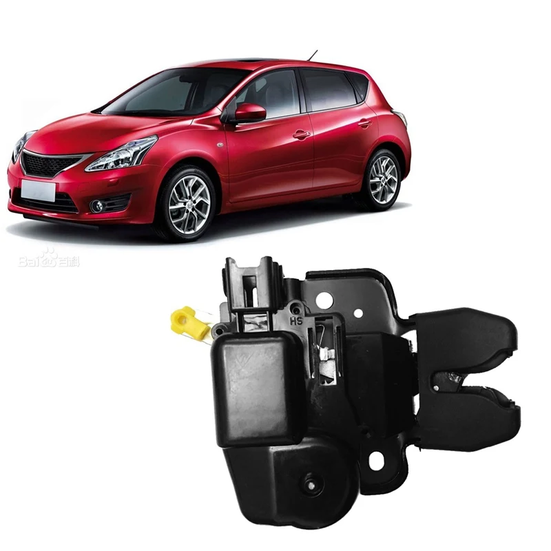 Черный Автомобильный замок багажника металлический заднего для Nissan Tiida (C11) 2007 2014