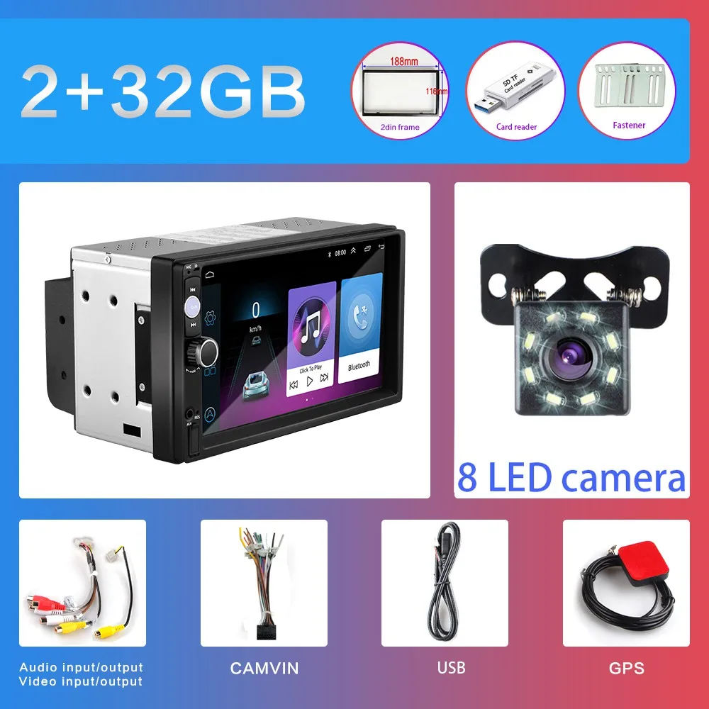 2G+ 32G 2DIN Android автомобильный DVD мультимедийный плеер для Volkswagen Nissan hyundai Kia 7 ''универсальный автомобильный радиоприемник gps навигация WiFi - Цвет: 2G-32G-SXT
