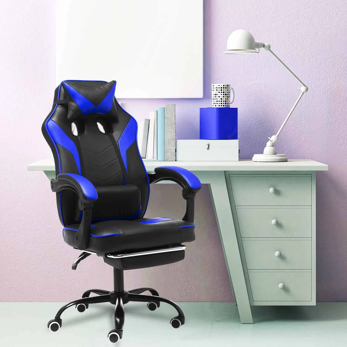 

Office Chair Gamer WCG Gaming Chair Home Internet Cafe Ergonomic Office Computer Chair Swivel Lifting Lying Footrest Desk Chair