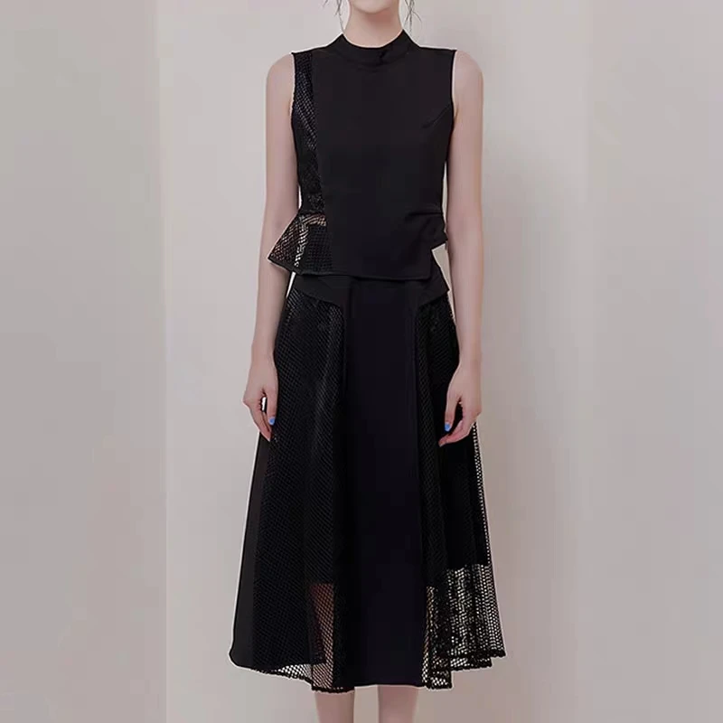 HAMALIEL модный дизайнерский лоскутный женский топ без рукавов комплект из 2