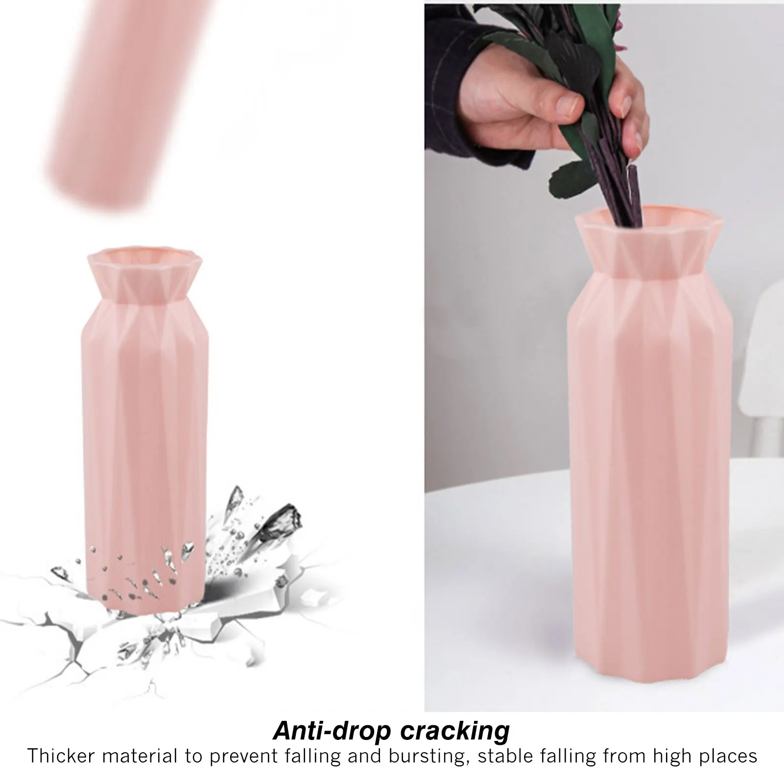 И рисунком в виде птичек-оригами пластиковая Цветочная ваза для украшения