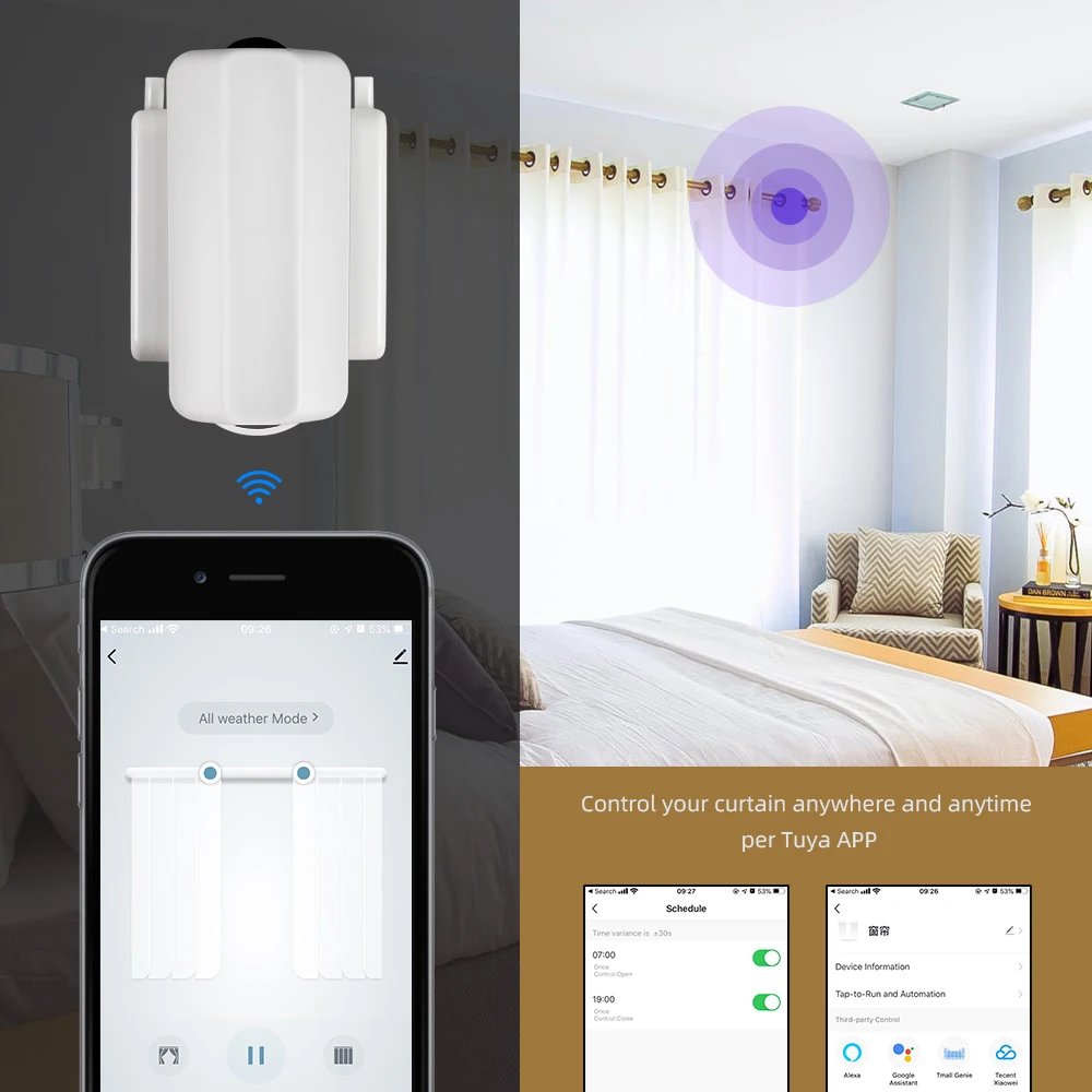 Умный водитель для занавесок Tuya римских типа I U Wi-Fi Smart Life Alexa Google Home голосовое