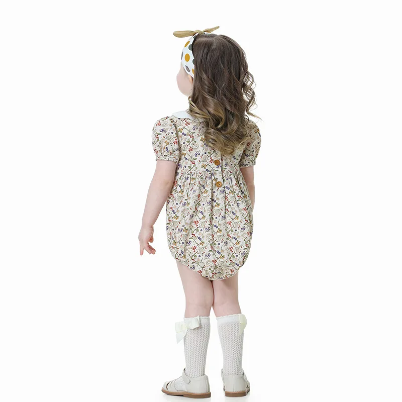 

Baby One-piece Si Mak Summer Short Sleeve Triangle Romper Handmade Woven Floral Baby Clothes Baby Girl Halloween Costume
