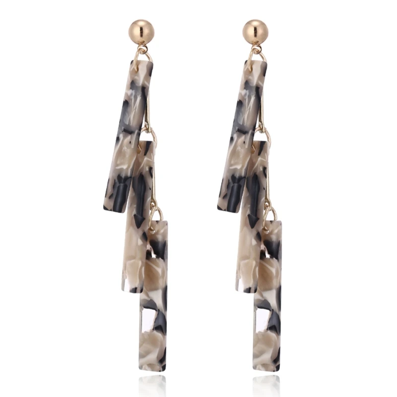Leopard Double Layered Multi-Color Acrylic Drop Earrings Women Fashion Jewelry 19QC | Украшения и аксессуары