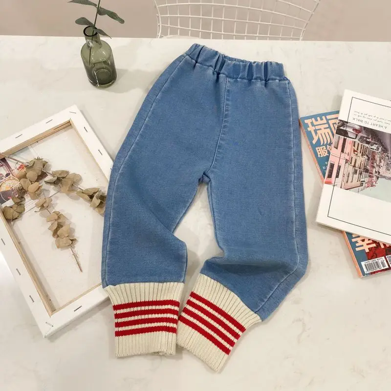 Детские эластичные джинсовые леггинсы Новинка 2020 года сезон весна модные