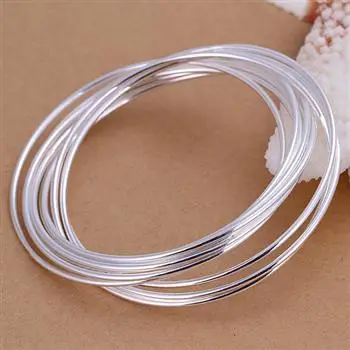

Fashion Classic Silver-plated Ten Circle Bracelet Jewelry Bangles for Women LKNSPCB084