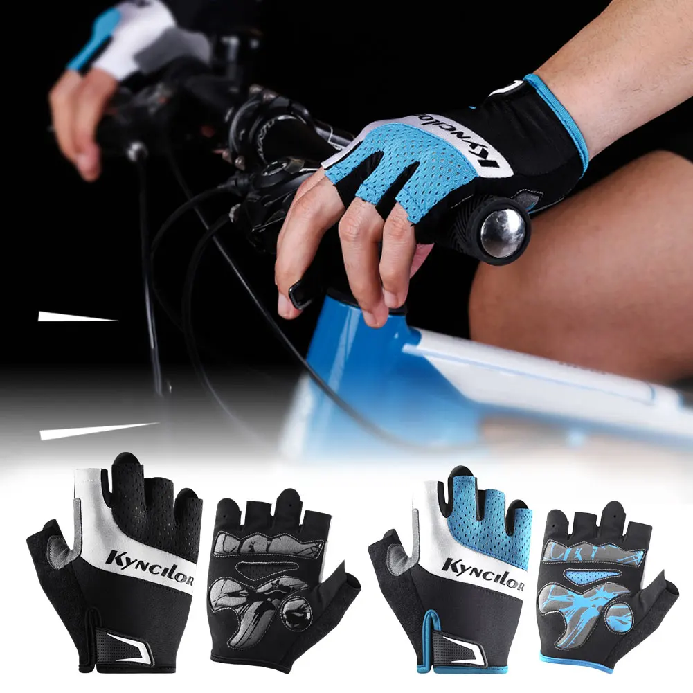 

Soft Silicone Cycling Anti-slip Anti-sweat Men Women Half Finger Gloves Breathable Anti-shock Sports Gloves Bike Glove Shipping