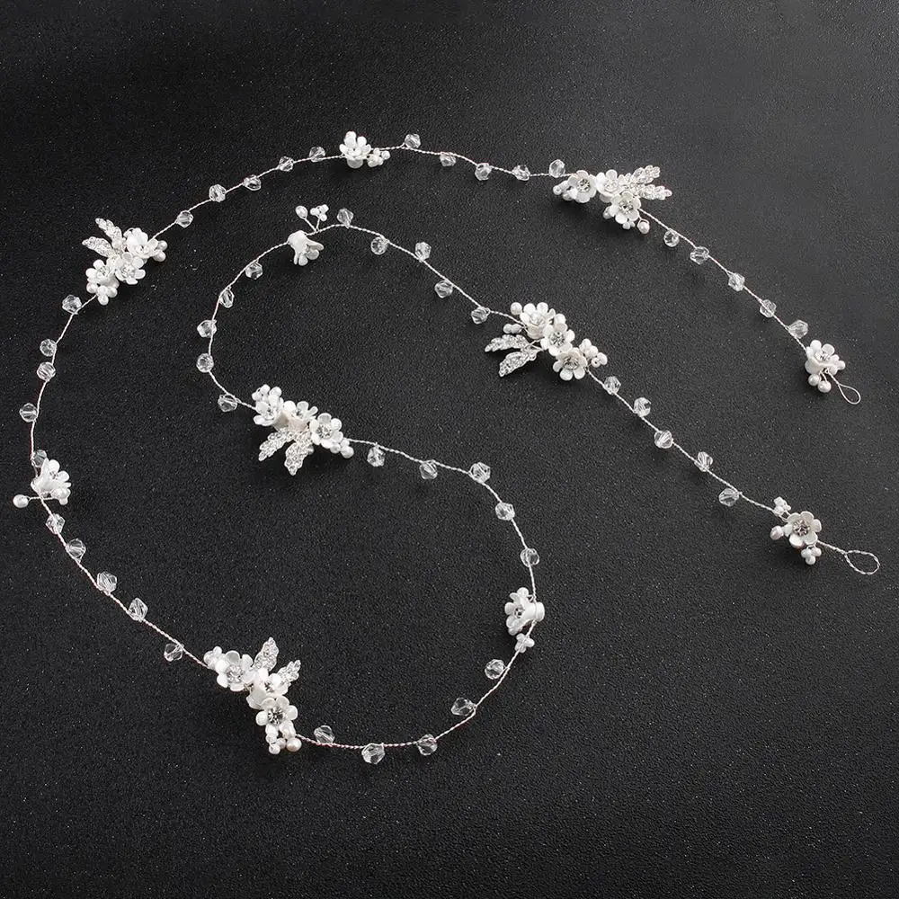 Обруч для волос Женский серебристый с кристаллами ручной работы | Украшения и