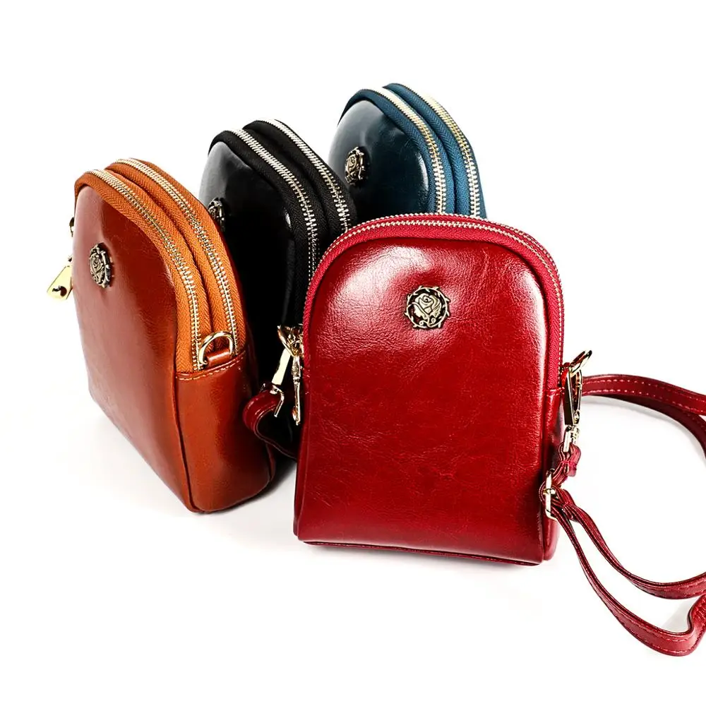 

2020 Summer New Korean Oil Wax Retro Style Ladies Single Shoulder Bag Diagonal Mini Rose Small Women Mobile Phone Bag