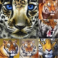 new 5d diy diamond painting animal cross stitch tiger diamond embroidery full square round drill crafts home decor manual gift
