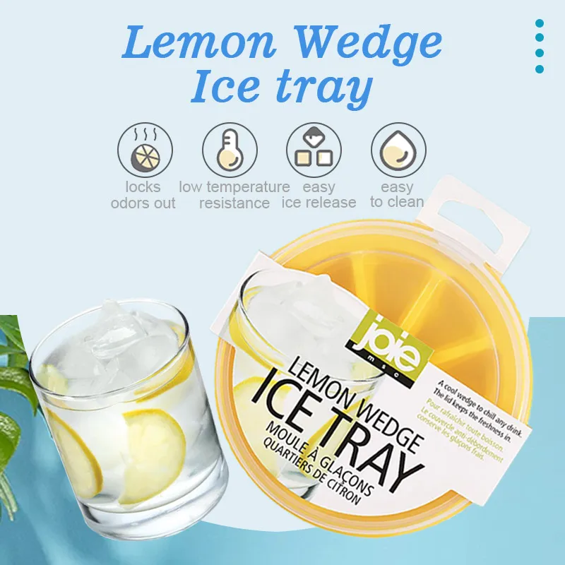 JOIE Ice Maker Mould Lemon Wedge DIY Creative Ice Cube Mold Silicone Fruit Ice Tray Fruit Ice Cube Maker Bar Kitchen Accessories