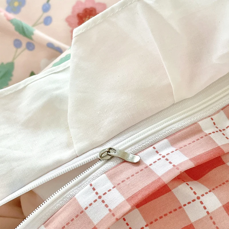 

Summer princess style all cotton four piece bedding 100 pure cotton lace lotus leaf quilt cover sheet 4 three piece set