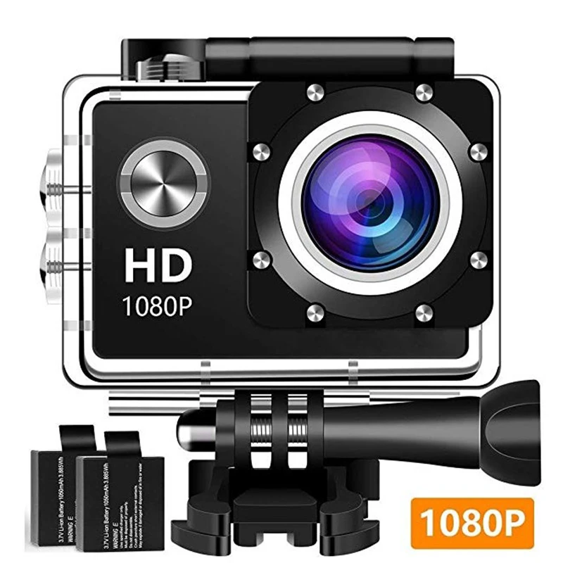 Экшн камера HD 1080P Водонепроницаемая 140 градусов широкоугольный объектив