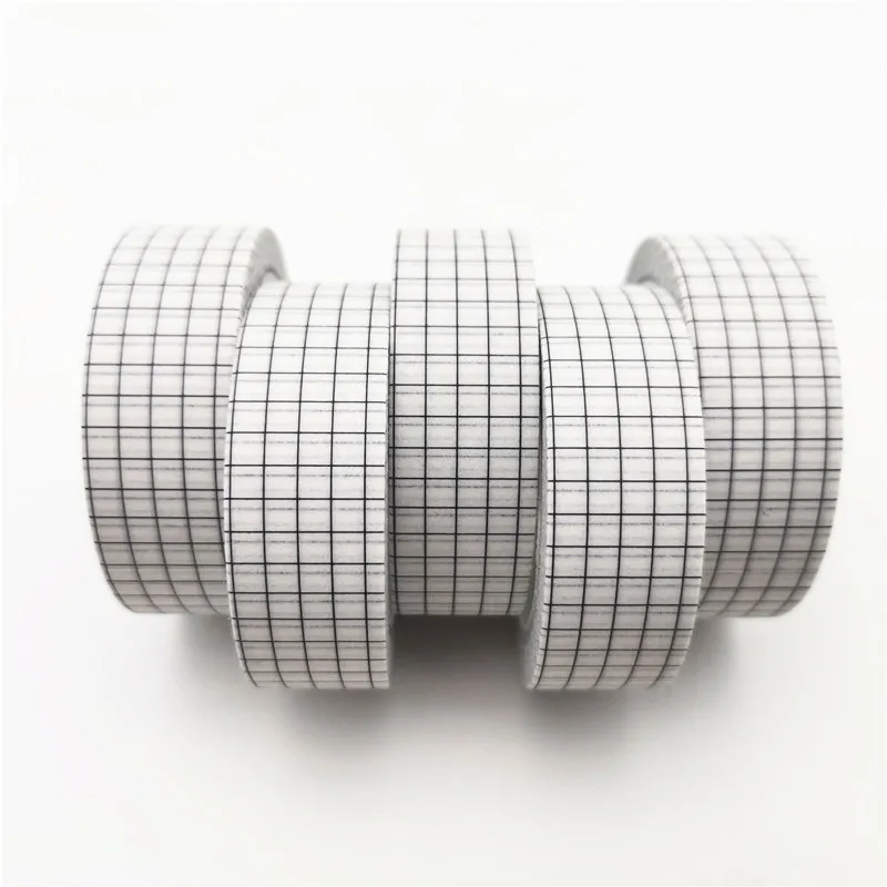 

5pcs Japanese Washi Masking Paper Tape DIY Planner Grid Paper Masking Adhesive Tapes Stickers Decorative Stationery Tapes 10M