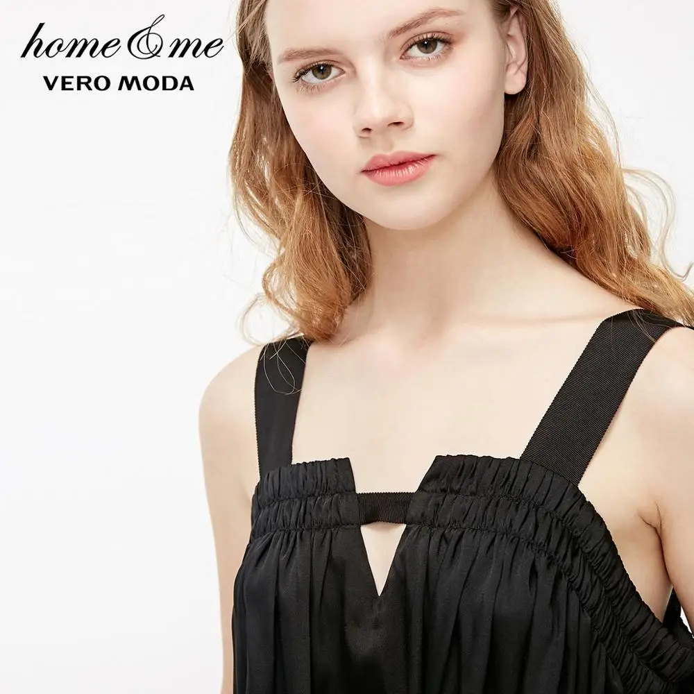 Женское домашнее платье с эластичными манжетами и бретельками | Женская одежда