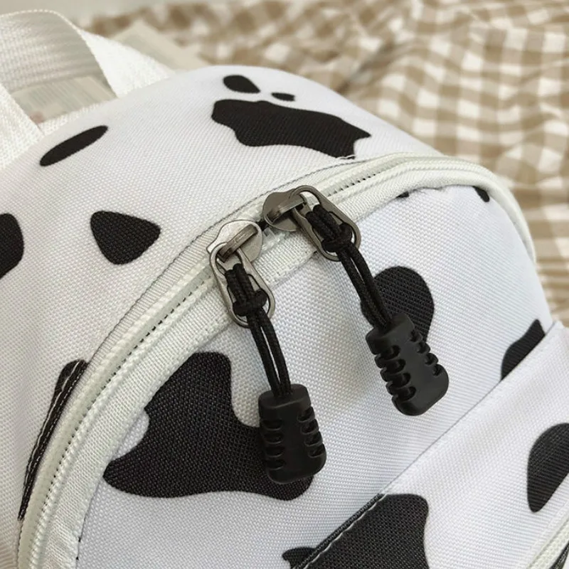 Мини-рюкзак женский с коровьим узором Милый Повседневный холщовый Универсальный