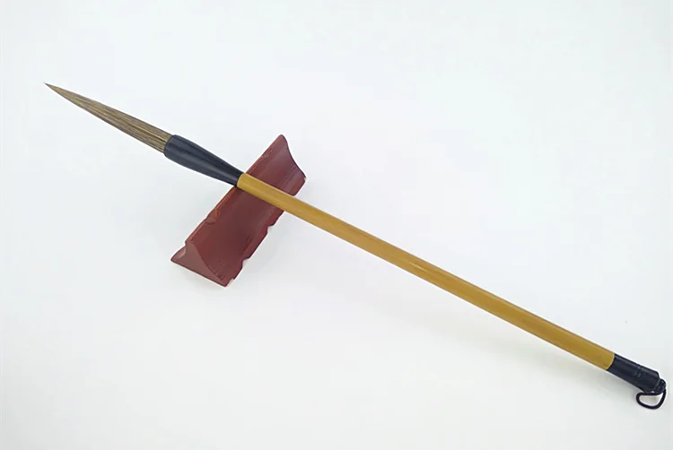 Tanie Długi Rozmiar Pędzel Do Chińskiej Kaligrafii Smukłe Złote Pisanie Xing Cao Chiński Liniowy Pędzel Do Malowania Kamienia Twardego Włosia Borsuka