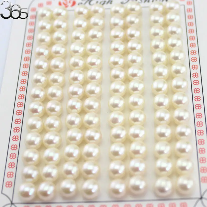 

10 Pairs 4-12mm Wholesale Natural 3A Grade White Button Freshwater Pearl Half Hole Drilled Beads