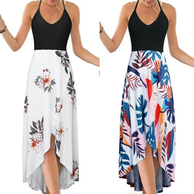 Женское длинное Цветочное платье макси в стиле бохо повседневный вечерний