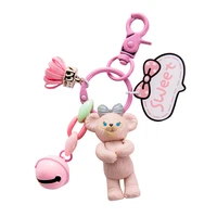 cute teddy bear keychain creative cartoon animal women bag car key fashion pendant fine accessories charm keyring gift new hot