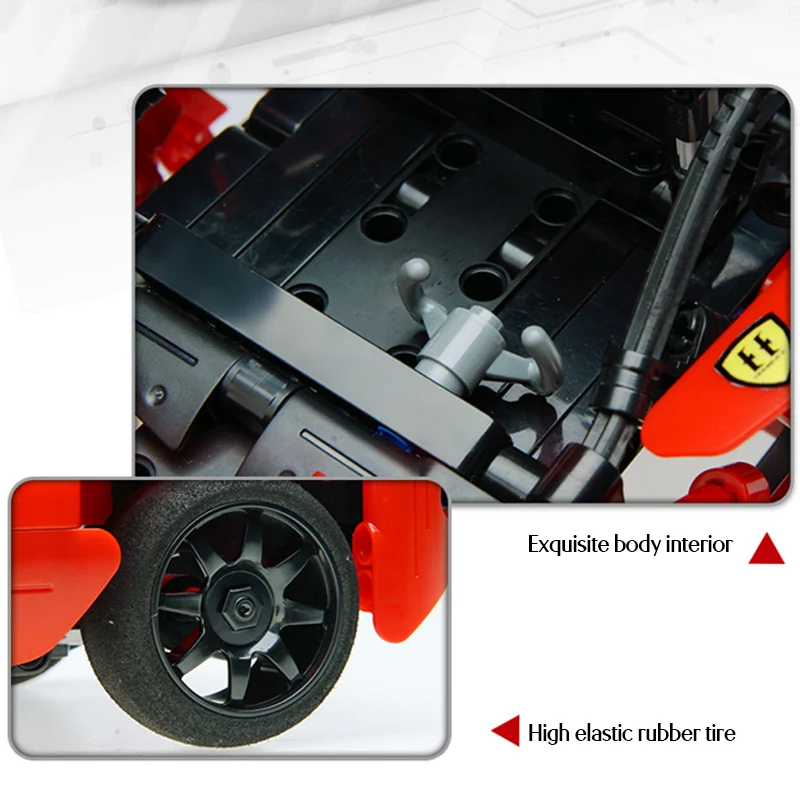 

Cada 380PCS RC Super Racing Car DIY Model Building Blocks For High -tech Model Speed Remote Control Vehicle Toys for Kids