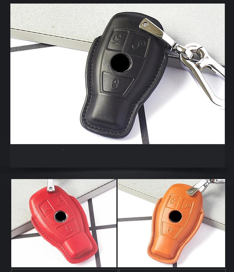 Автомобильный чехол для ключей из натуральной кожи Mercedes Benz W205 W211 W221 C117 A B C E S R CLA GLE