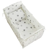 6pcs baby boys girls crib bedding set grey dot cotton baby bed linens toddler cosas para bebe 4bumpersheetpillow cover
