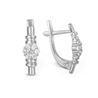 Серьги из белого золота с бриллиантами NEWGOLD проба 585