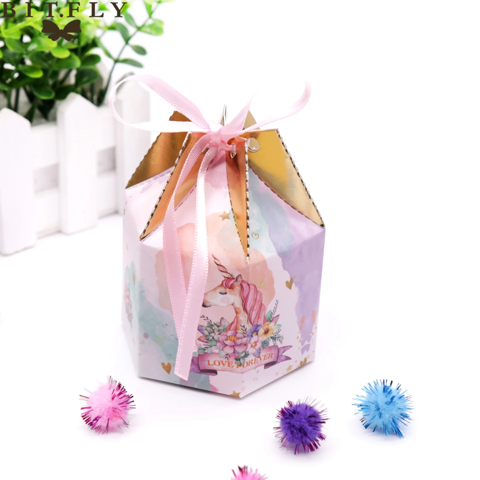 50 шт единорога Фламинго цветок звездное небо конфеты коробки свадьба день