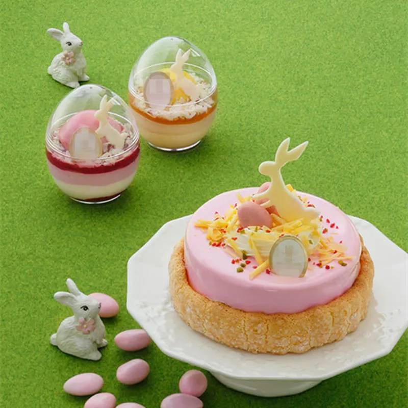 50 шт. Прозрачная Жесткая пластиковая коробка в форме яйца|Одноразовые чашки| |