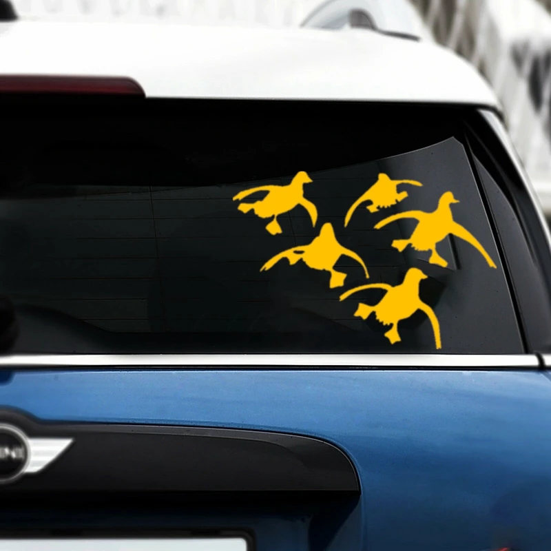 

40590# Die-Cut Vinyl Decal Ducks are Flying Car Sticker Waterproof Auto Decors on Car Body Bumper Rear Window