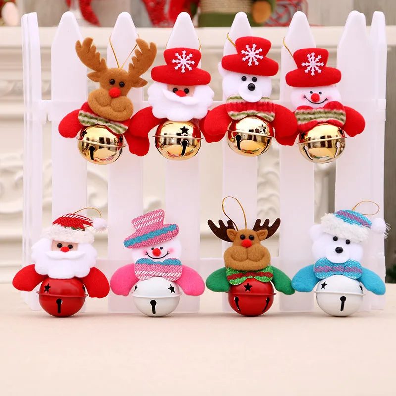 

Xmas Jingle Bells Snowman Elk Bear Gifts Merry Christmas Decorate Christmas Tree Pendant Cute Santa Claus Xmas Pendants