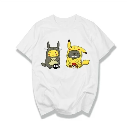 Женская футболка с принтом Аниме Тоторо для девочек женская Харадзюку белая