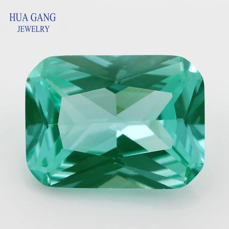 

137# Green Synthetic Spinel Size 12x16mm Octangle Shape Cut Spinel Stone Gems For jewelry Wholesale Free Shipping