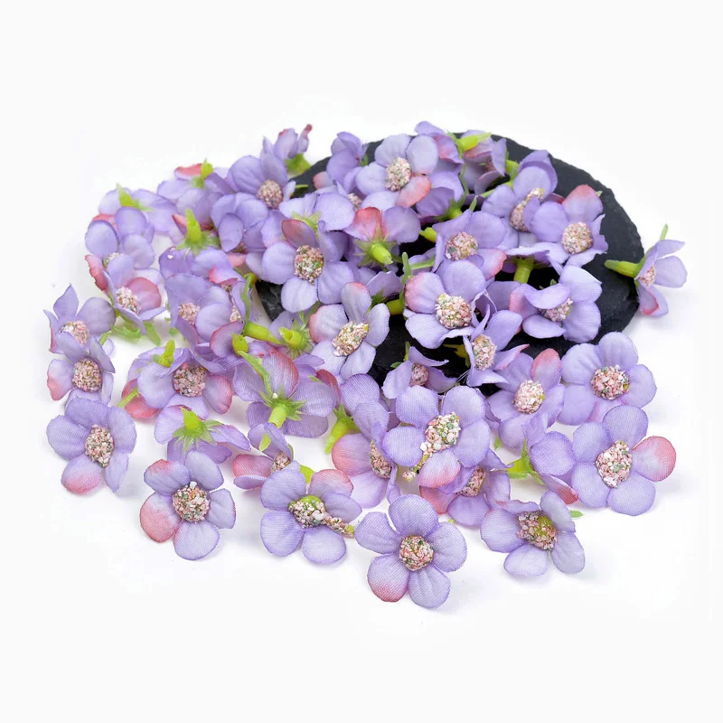 100 Stücke 2 cm Gefälschte Gänseblümchen Blumenköpfe Mini Seide Künstliche Blumen Für Kranz Scrapbooking Hause Hochzeit Valentinstag Dekorationen – Detail 7