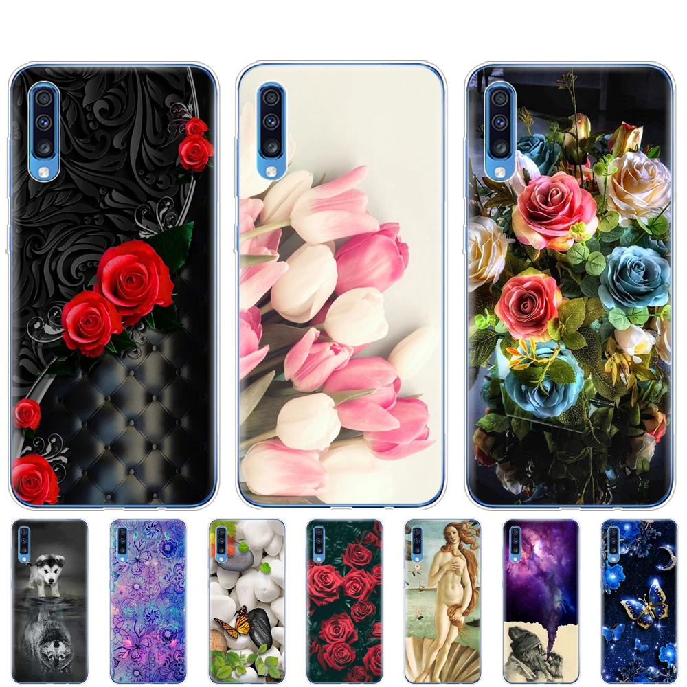Чехол для Samsung A70 мягкий ТПУ чехол-накладка на заднюю панель телефона с рисунком