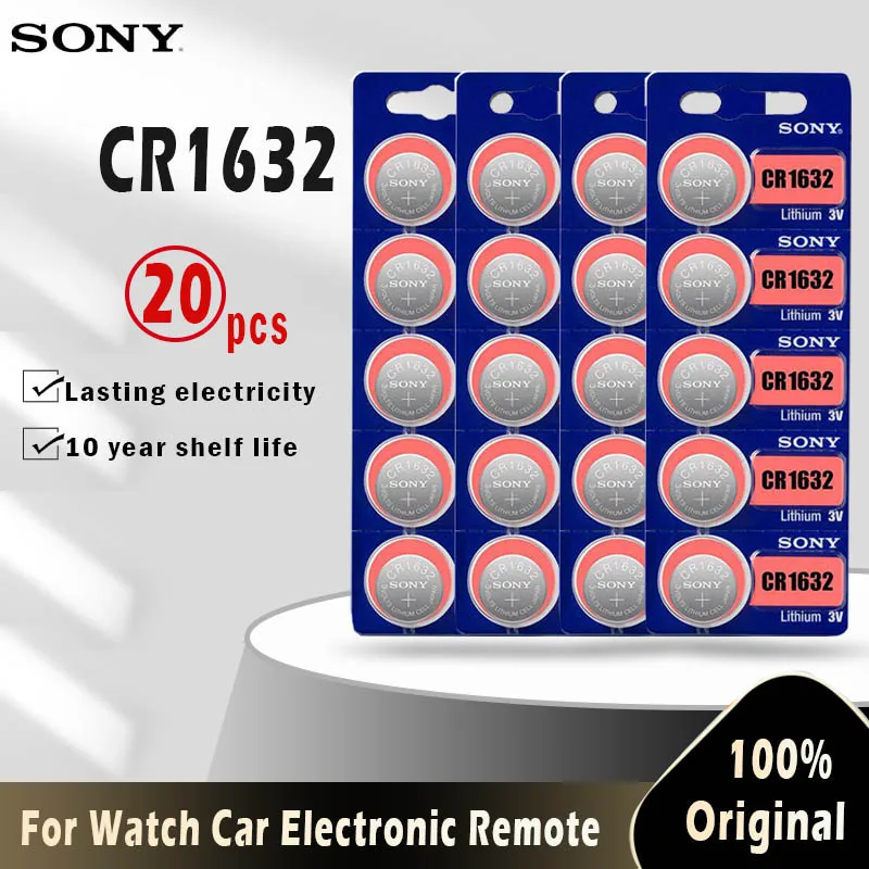 20 шт. Sony 100% оригинальный CR1632 литиевый аккумулятор для часов Автомобильный | Часовые батарейки -4001014609965