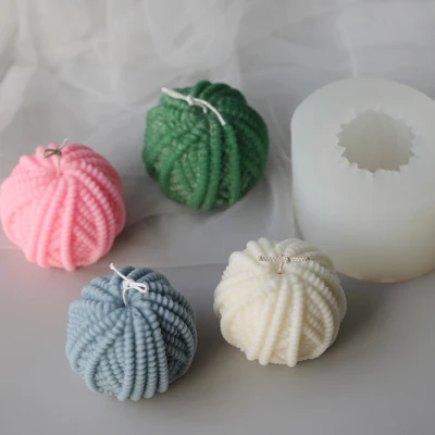 

PRZY Wool Ball Candle Mold Mold Silicone Soap Molds Gypsum Chocolate Scented Candle Molds Cake Mould Clay Resin Silicone Rubber