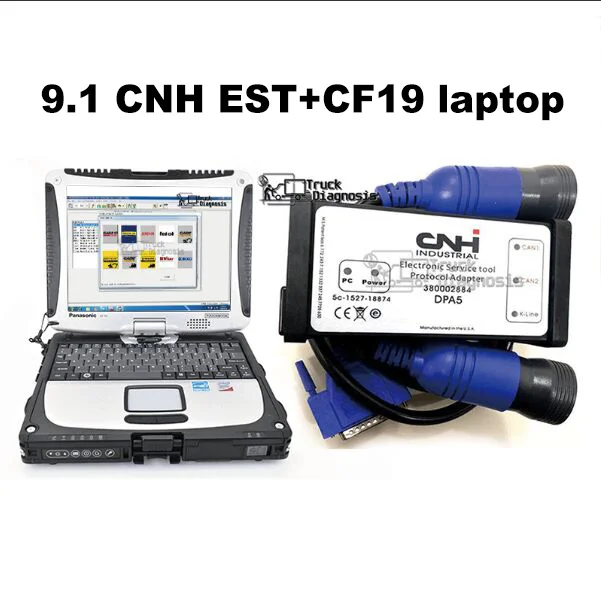 CF19 ноутбук+ 9,1 CNH Est DPA5 набор диагностический инструмент с cnh est New голландский электронный сервисный инструмент чехол STRYR