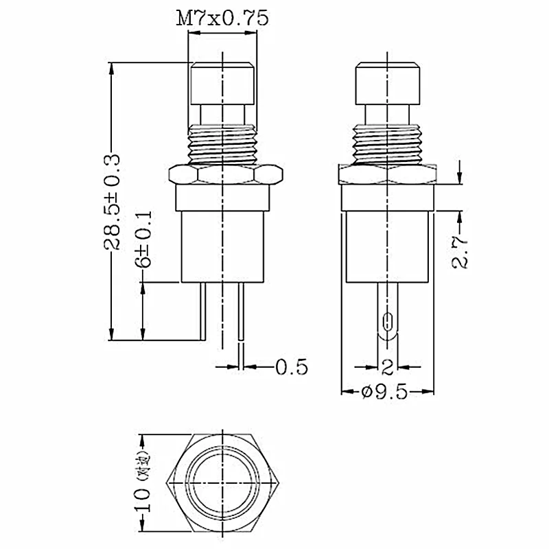 5 шт. Высококачественная самоблокирующаяся Кнопка PB05A SPST нормально открывающаяся