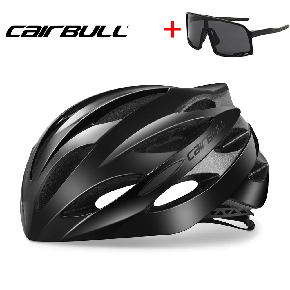 CAIRBULL-Casco ultraligero de carreras con gafas de sol, protección para la cabeza moldeador, para bicicleta de carretera y de montaña
