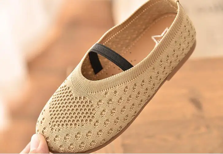 2020 весенняя обувь для маленьких девочек милая вязаная на плоской подошве с